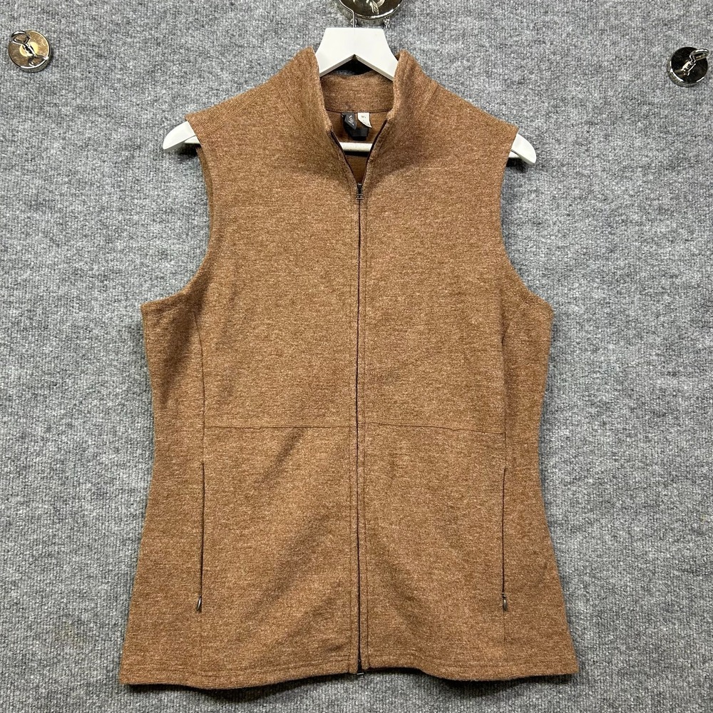 Ibex The Art of Wool Vest Women's Brown Full Zip Y2K Warm Gorpcore - Large